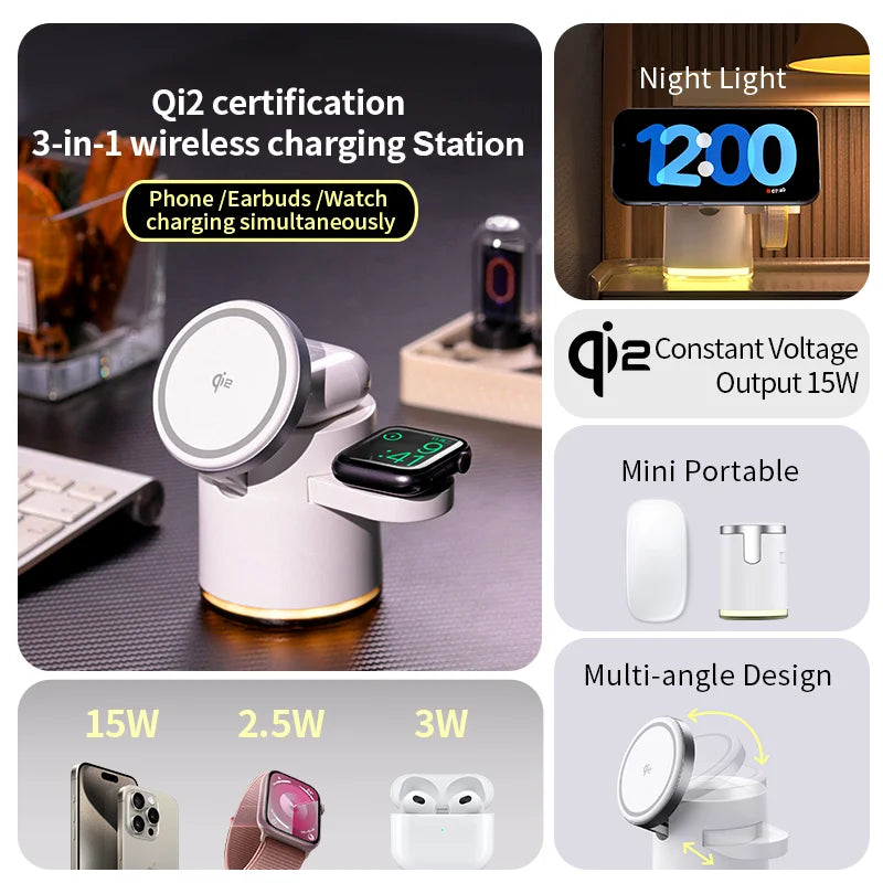 3-in-1 Qi2 Wireless Charging Station™