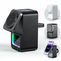 5-in-1 Wireless Charger With Bluetooth Speaker Fast Charging Station For Iphone/airpods/apple Watch Series